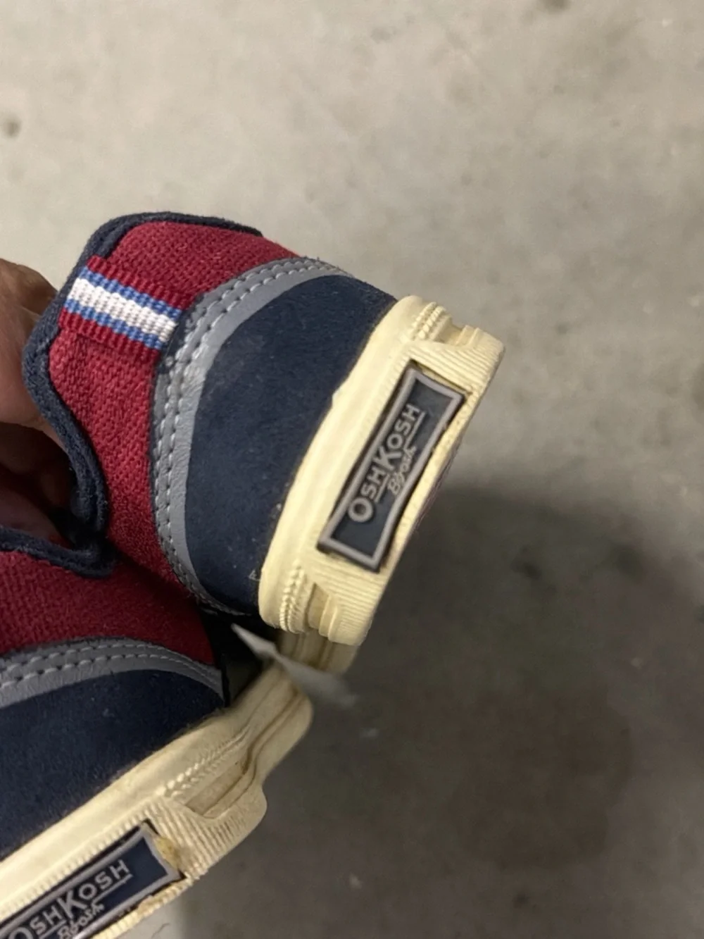 OshKosh B'gosh Burgundy and Navy Canvas Kids Sneakers